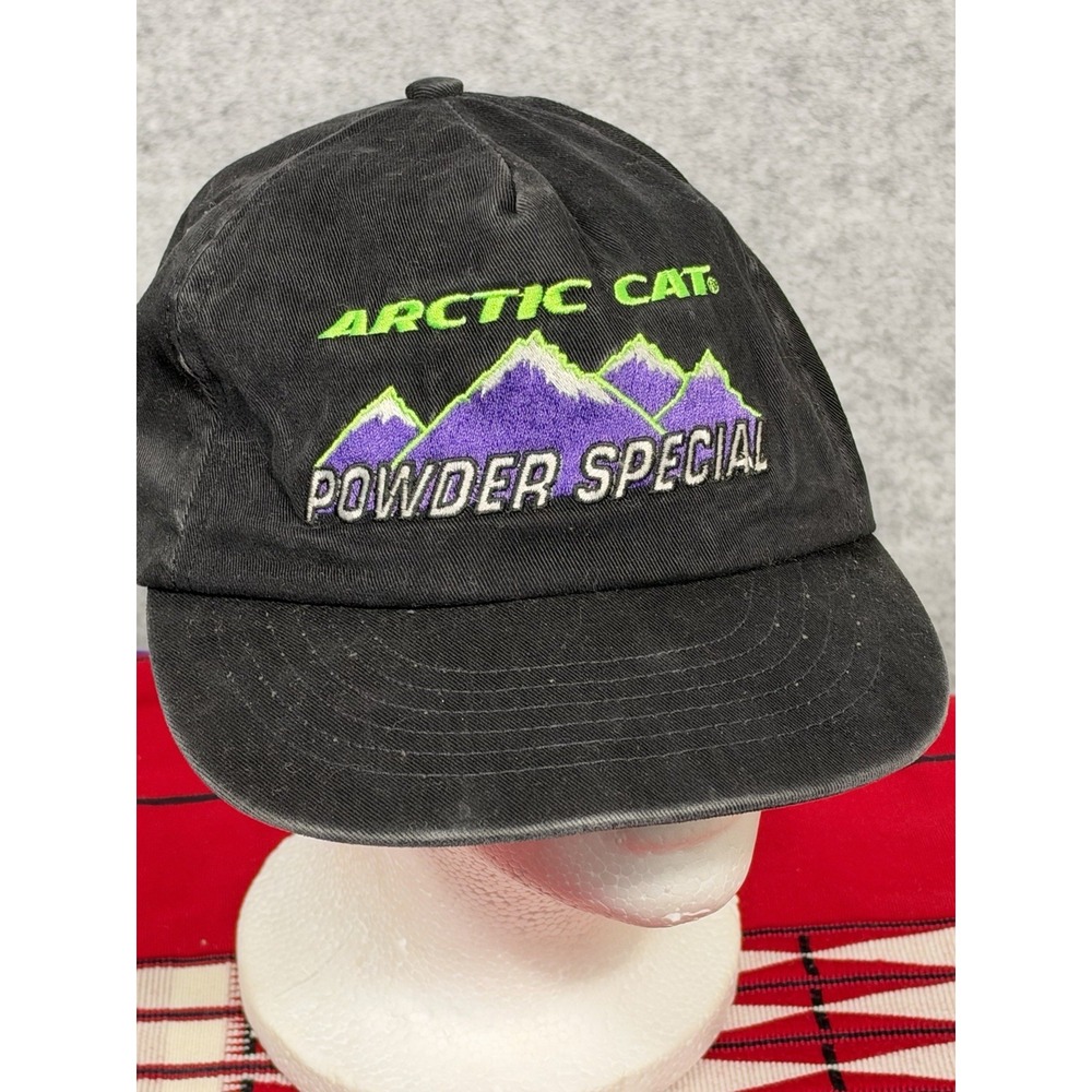 Vintage Arctic Cat Powder Special Snapback Hat Black Purple Green USA Made